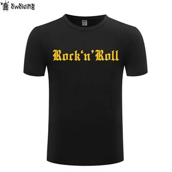 Müzik ROCK ' N ' ROLL Mektup Baskılı Erkek T Shirt Hip Hop T Shirt Erkek Pamuk Kısa Kollu Erkek Tshirt Streetwear Tee Gömlek Homme