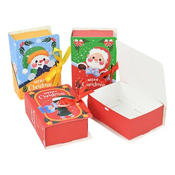 5 Adet Noel Partisi Şeker Kutusu Çikolata Bisküvi Ambalaj Kağıt Hediye Kutusu Merry Christmas Mutlu Yeni Yıl Dekorasyon Çocuklar İyilik