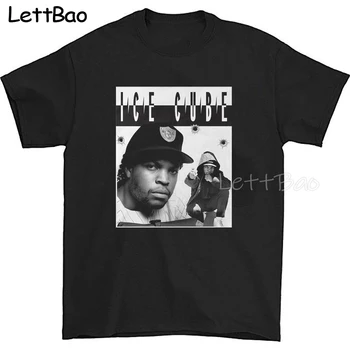Buz Küpü Rapçi Hip Hop Erkek siyah tişört Erkek Giyim Rapçi Harajuku Gömlek Yaz Casual Grafik T Shirt Pamuk 100 %2021