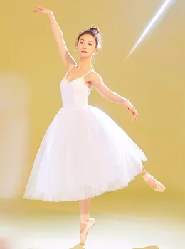 Beyaz Bale Tutu Elbise Yetişkin Yeni Profesyonel Bale Uygulama Dans Kostümleri