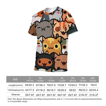 Unisex kısa kollu kedi baskı desen gömlek O boyun moda T-shirt