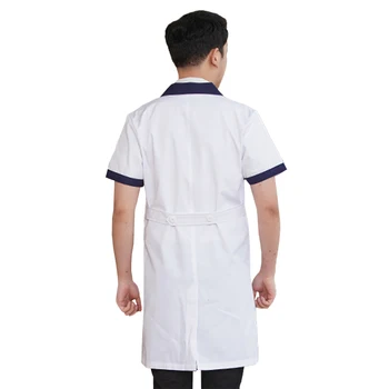 Beyaz laboratuvar önlüğü Erkekler doktor üniforması tıbbi fırça Giyim Kısa Kollu Mediko Kostüm Hastane Üniformaları Erkekler için