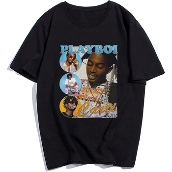 Rapçi Playboi Carti Grafik Moda baskılı tişört Erkek Gömlek dişi t parça Gömlek Hip Hop Tops Boy Tees Gotik Tarzı 90S
