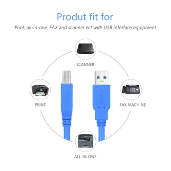 Yüksek Hızlı USB 3.0 Tip A'dan B'ye Erkek Veri Senkronizasyon Kablosu Yazıcı Kablosu 0.3/0.5/1/1.8/3/hp Canon Lexmark Samsung CyberPower için 5 m