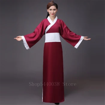 Kadın Zarif Çin Hanfu Geleneksel Antik Han Hanedanı dans kostümü Kadın Sahne Performansı Parti Yeni Yıl Giysileri