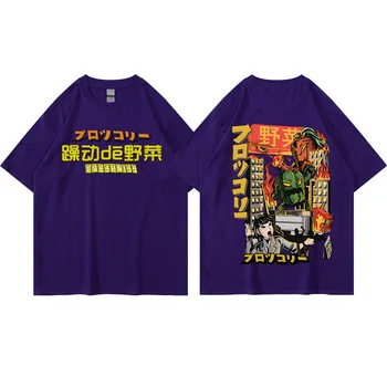 2022 Erkekler Hip Hop T Shirt Japon Harajuku Karikatür canavar tişört Streetwear Yaz Tees Tops Pamuk Tshirt Büyük Boy HipHop