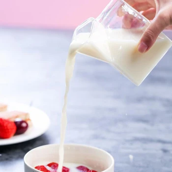 1 adet Japon Tarzı Cam süt kupası Kare Süt Kutusu Mikrodalga Fırın Isıtabilir Yaratıcı Ev Mutfak Sofra Kahvaltı Fincan