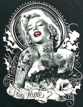 Moda Marilyn Monroe Seksi dövmeler T-Shirt. Yaz Pamuk Kısa Kollu O-Boyun Erkek T Shirt Yeni S-3XL