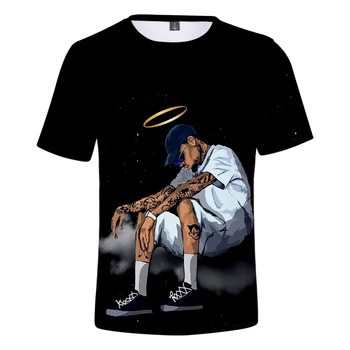 Şarkıcı Chris Kahverengi 3D Baskılı Harajuku T Shirt Unisex kısa kollu tişört Streetwear Boy