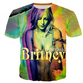 2021 Sıcak Satış Şarkıcı Britney Spears 3d baskılı tişört Unisex Moda Popüler Kazak Yuvarlak Boyun Kısa Kollu Harajuku Tops