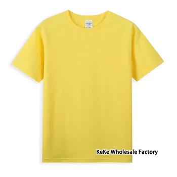 KeKe Rahat Ve Nefes Pamuk erkek tişört Saf Renk Çift O-Boyun T-Shirt Tees Tops Erkek Kısa Kollu sıcak