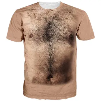 2022 3D Baskı T Shirt Erkekler için Hayvan Tüylü Tüylü Erkek Çıplak Cilt Meme Kas Komik Gömlek Harajuku Yanlış Gömlek Garip Şeyler T