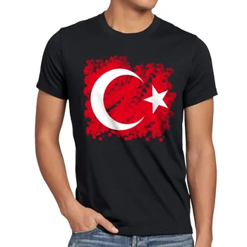 2019 Yeni Varış Erkek Moda Turkei Herren T-Shirt Türkiye Türkiye Flagge İstanbul Bayrağı Mond Kıç Rot Erdoğan Komik Tees