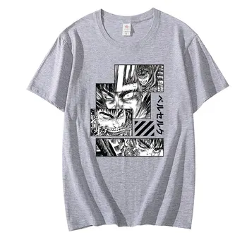 Vintage 90s Anime Manga Çılgına T Shirt Erkek Yumuşak Pamuklu Guts Tshirt Kılıç Ustası Beast Griffith Tee Kısa Kollu Gatsu t-shirt
