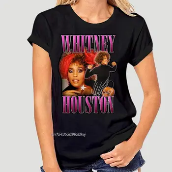 90S Saygı siyah tişört Whitney Houston 2019 Unisex Tee 4165A