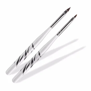 Biutee 8 Adet Profesyonel Zebra UV Jel fırça uçlu kalem Nail Art Akrilik 8 Boyutu Düz Fırça Kalem Süsleyen Çizim Boya Salon Aracı Seti