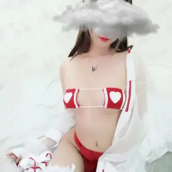 Anime Psişik Cosplay Kostümleri Japon Kimono Cadı Üniforma Günaha Seksi Bikini iç çamaşırı seti Cadılar Bayramı Şeytan Kostümleri