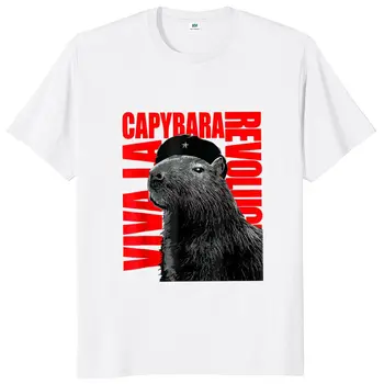 Sevimli Capybara T-shirt Komik İspanyolca Atasözü Memes Trend Kısa Kollu Yaz Rahat Büyük Boy Pamuklu T Shirt Erkekler Kadınlar İçin