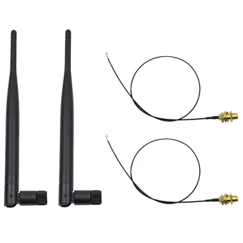 6dBi 2.4 GHz 5 GHz Çift Bant WiFi RP-SMA Anten + 1x12 cm U. fl IPEX Kablosu N8S5