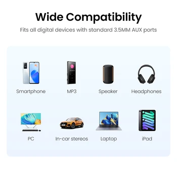UGREEN 3.5 mm Ses Kablosu Stereo Aux Jack jak kablosu 90 Derece Sağ Açı Yardımcı Kordon Beats iPhone iPod iPad Tabletler