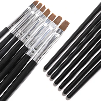 7 adet set Tırnak resim fırçası kalem düz çizim boya ipuçları temiz toz oluşturucu akrilik UV Jel vernik Uzatma tasarım araçları manicur