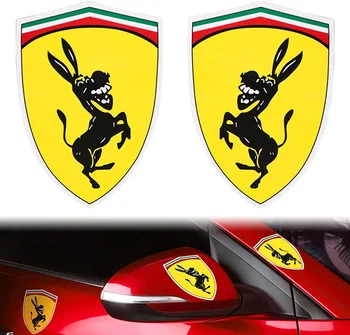 Için x2 Topker çift eğlenceli eşek arabası etiket, yılan köpek yansıtıcı araba sticker ile uyumlu Ferrari vücut kaplama