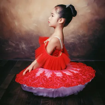 Kırmızı Tabağı Tutu Bale Etek Çocuk Çocuk Kız Bale Tutu Kadın Balerine Parti Bale Mujer Dans Kostümleri Bale Giyim