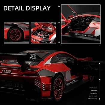 1: 32 Audi GT Le Mans Spor Araba Yarışı Alaşım Araba Diecasts ve Oyuncak Araçlar Metal Oyuncak Araba Modeli Oyuncaklar Çocuklar İçin Çocuk Toplamak Hediye