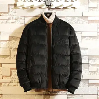 2019 kış yeni altın kadife kapitone ceket, erkek ince kısa ceket, kış kalın sıcak kişilik standı yaka ceket S-4XL
