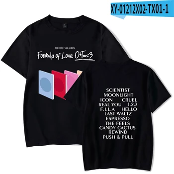 100 % Pamuk Tee Tops Erkekler Ve Kadınlar için IKİ KEZ T-shirt Yeni Albümü Formülü Aşk: O+T = Kısa kollu Yaz yuvarlak yakalı tişört