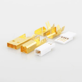 Hi-End Altın Kaplama USB konektörü USB A+USB B Tipi A-B Fiş DIY USB Kablosu Tayvan Made