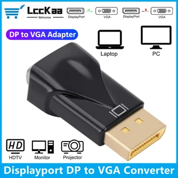 LccKaa DisplayPort VGA Dönüştürücü DP VGA adaptörü 1080P DP Erkek VGA dişi adaptör HDTV Monitör için MacBook Projektör PC
