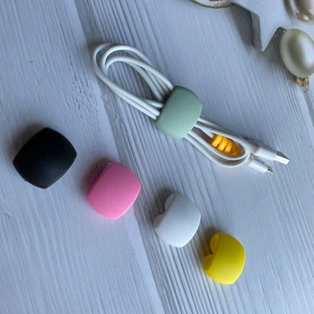 4 Adet Kablo Sarıcı Moda Basit Yuvarlak Klip USB şarj aleti Tutucu Masası Düzenli Organizatör Tel Kordon Kurşun Masaüstü Kablosu Sabit