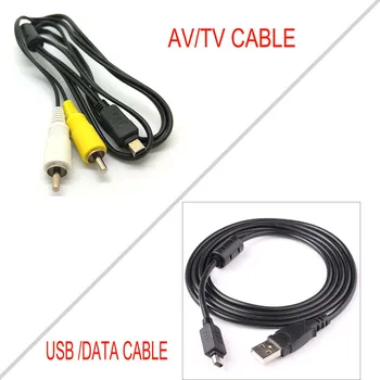 2İN1 USB / AV TV VERİ SYNC kurşun kablosu kablosu CB-USB6 Olympus mju Sert 7040 8000 8010 9000 mju 9010 550WP FE-120 FE-200