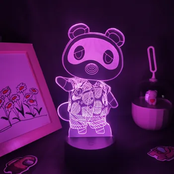 Hayvan Geçişi Oyun Karakteri Tom Nook 3D Led Lambalar RGB gece ışıkları Çocuklar için Serin Hediyeler Yatak Odası Başucu Dekorasyon Tom Nook