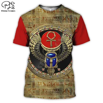 PLstar CosmosHorus Antik Horus Mısır Tanrı Gözü Mısır Firavun Anubis yüz 3D Baskı T-shirt Erkek / Kadın Unisex Streetwear S-7