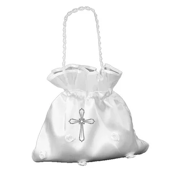 Tanrı Korusun 1st İlk Komünyon kilise Düğün gelin Çiçek Kız Elbise Up dekorasyon beyaz çapraz çanta Vaftiz Vaftiz hediye