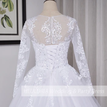 Prenses balo cüppe şeklinde gelinlik uzun kollu sevgiliye gelin düğün elbisesi artı boyutu dantel aplike gelinlik custom made