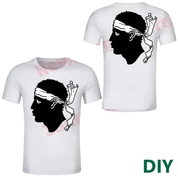 Korsika T Shirt özel kendi etnik grup bayrağı ERKEKLER tshirt DIY Kaba Moor kafa beyaz bandana Fransa Korsikalı ev giyim