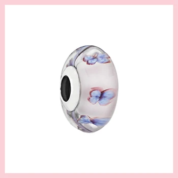 Murano Cam 925 Ayar Gümüş göz alıcı boncuk Fit Orijinal Pandora Bilezik Kolye Güzel Takı Yapımı DIY Hediye