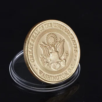 Toptan Yenilik Renkli Saf Altın Kaplama Sikke ABD Adalet Bakanlığı Amerikan FBI Metal Mücadelesi Coin Hediye İçin