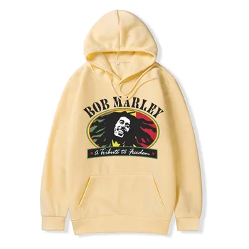 Bob Marley Hoodie Sonbahar Yeni erkek Trend Hip Hop Kazak Unisex Çift Ceket Reggae Hayranları Uzun Kollu Kazak Açık gri