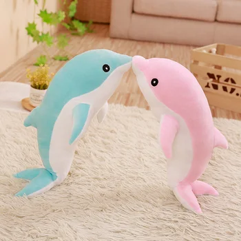 Kawaii / Yunus peluş oyuncak Doldurulmuş Oyuncaklar Deniz Hayvan Bebek Yüksek Kaliteli PP Pamuk Dolması Tatil Ve doğum günü hediyesi Şeker Serisi