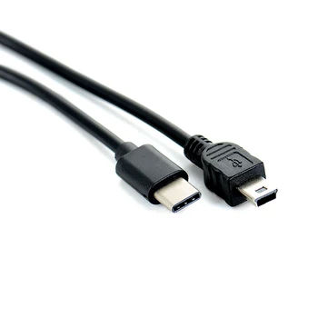 1 adet USB Tip C 3.1 Erkek Mini USB 5 Pin B Erkek Tak Dönüştürücü OTG Adaptör Kurşun Veri macbook için kablo Cep 30cm