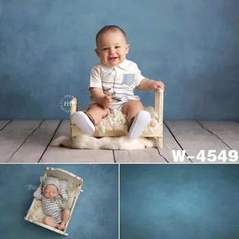Mavi Katı Doku Fotoğraf Backdrop Soyut Saf Renk Yenidoğan Bebek Duş Doğum Günü Fotoğraf Arka Plan Stüdyo Portreler Prop