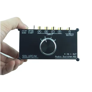 SOLUPEAK AS1 Ses Sinyali Switcher 4 Giriş 1 Out veya 1 4 OUT hifi stereo RCA anahtar ayırıcı Seçici Kutusu amplifikatör