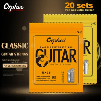 20 adet Orphee Klasik gitar teli Naylon Polyester Dizeleri Normal Sert Gerilim Vakum Ambalaj Ücretsiz Kargo