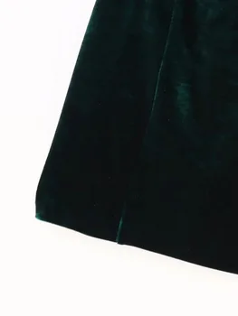 TRAF Seksi Yeşil Kayma Elbise Kadınlar 2022 Vintage Rhinestone Püskül Mini Elbise Kadın Zarif Kolsuz Kadife Parti Elbiseler