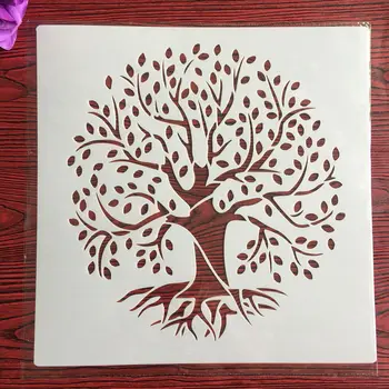 30 * 30cm mandala hayat ağacı dıy şablonlar duvar tablosu karalama defteri boyama gravür albümü dekoratif şablon çizim şablonu