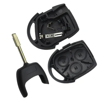 OkeyTech 3 Düğmeler Araba Anahtarı ile Yedek Kesilmemiş Boş Bıçak Fusion Suit ford Focus Mondeo Fiesta için Anahtar Kabuk Durumda